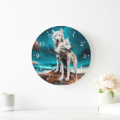 Twee Arctische Wolven Grote Klok (Huis)