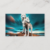 Twee Arctische Wolven Visitekaartje (Achterkant)