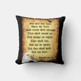 Twee arenden met Jesaja 40:31 Kussen