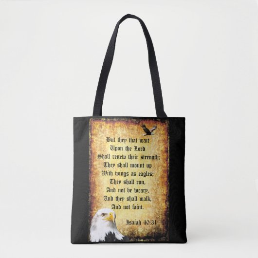 Twee arenden met Jesaja 40:31 Tote Bag (Voorkant)