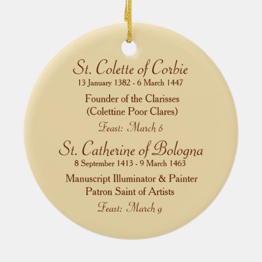 Twee arme klare heiligen (SAU 027) Keramisch Ornament (Achterkant)