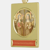 Twee arme klare heiligen (SAU 027) Verguld Banner Ornament (Links)