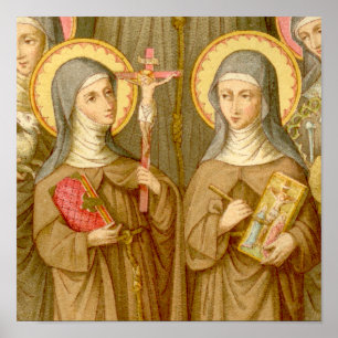 Twee arme Klaren heiligen (SAU 027) 30x30 cm of kl Poster