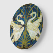 Twee Art Deco-swans Acrylwand Grote Klok (Hoek)