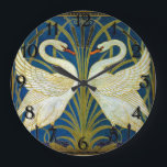 Twee Art Deco-swans Acrylwand Grote Klok<br><div class="desc">Twee kunstdeco-zwanen die tegen elkaar gericht zijn op deze coole klok.</div>