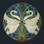 Twee Art Deco-swans Acrylwand Grote Klok<br><div class="desc">Twee kunstdeco-zwanen die tegen elkaar gericht zijn op deze coole klok.</div>