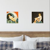 Twee  Art Deco Vrouwen door S. Chompre Muurkunst Sets (Slaapkamer)