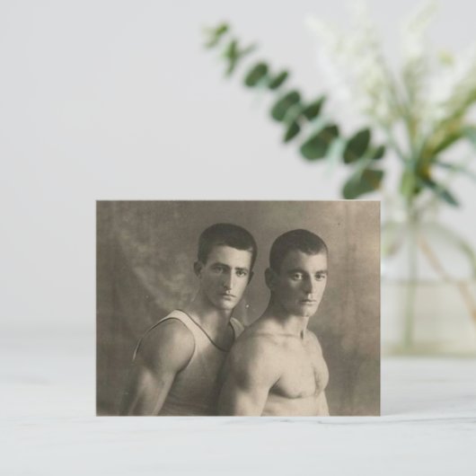 Twee atleten briefkaart (Staand voorkant)