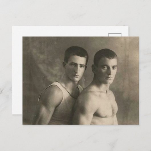 Twee atleten briefkaart (Voorkant / Achterkant)