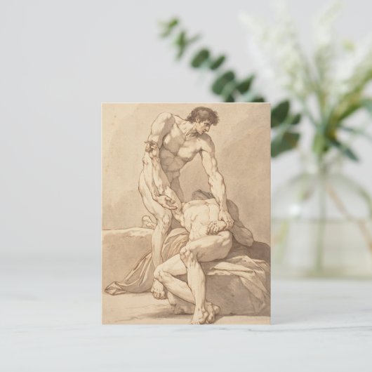 Twee atleten briefkaart (Staand voorkant)