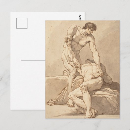 Twee atleten briefkaart (Voorkant / Achterkant)