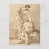 Twee atleten briefkaart (Voorkant)