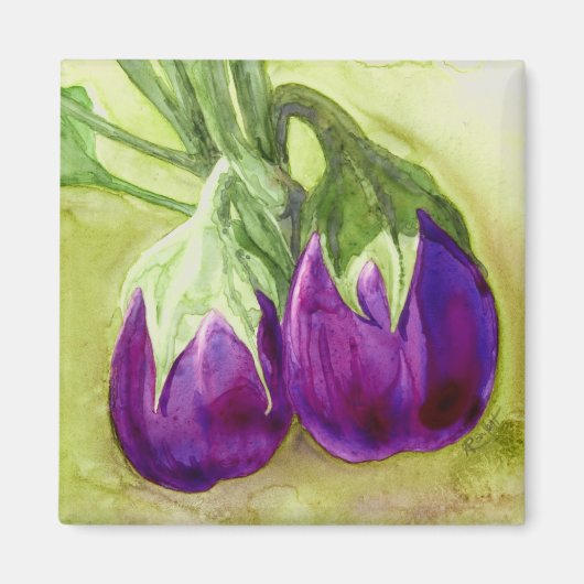 Twee aubergines magneet (Voorkant)