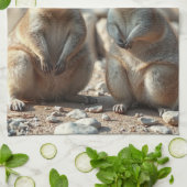 Twee Aussie Rottnest-eiland Quokkas, Theedoek (Gevouwen)