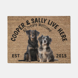 Twee Australische herders gepersonaliseerd Hondenl Deurmat
