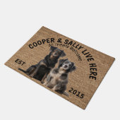 Twee Australische herders gepersonaliseerd Hondenl Deurmat (Schuin)