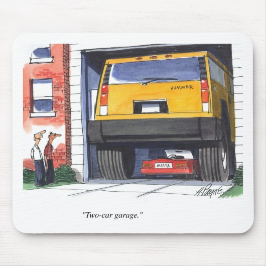 Twee autogarage muismat (Voorkant)