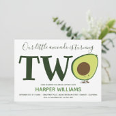 Twee Avocado Toddler 2de verjaardag Kaart (Staand voorkant)