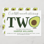Twee Avocado Toddler 2de verjaardag Kaart (Voorkant / Achterkant)