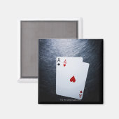 Twee Azen Speelkaarten op Roestvrij staal Magneet (Voorkant / Achterkant)