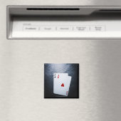 Twee Azen Speelkaarten op Roestvrij staal Magneet (Insitu (Vaatwasser))