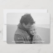 Twee B/W foto Gewoon ons de datum opslaan Feestdagenkaart (Voorkant)