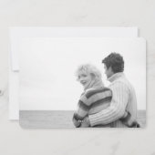 Twee B/W foto Gewoon ons de datum opslaan Feestdagenkaart (Achterkant)