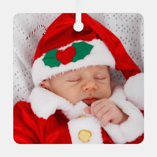 Twee Baby Afbeeldingen Metalen Ornament (Voorkant)