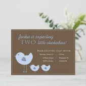 Twee baby-baby-baby's met douches kaart (Staand voorkant)