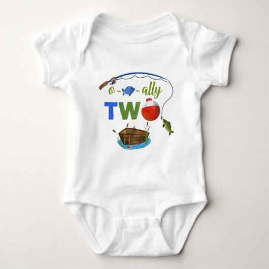 TWEE-baby-bodysuite voor vissen, TWEE-jongen Romper (Voorkant)