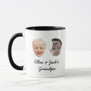 Twee Baby Gezicht Gepersonaliseerde Foto Gift Opa  Mok