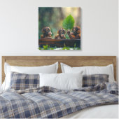 Twee Baby orang-oetans Canvas Afdruk (Insitu (Slaapkamer))