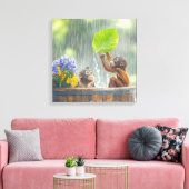 Twee Baby orang-oetans Canvas Afdruk (Insitu (Woonkamer))