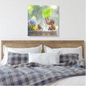 Twee Baby orang-oetans Canvas Afdruk (Insitu (Slaapkamer))