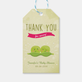 Twee Baby shower twee erwten in een label cadeau Cadeaulabel