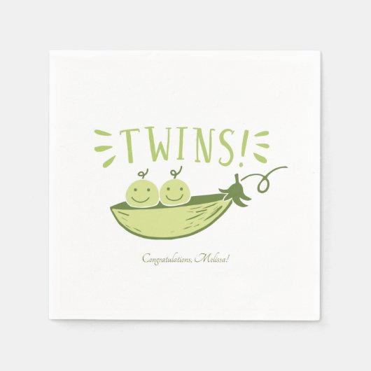 Twee Baby shower twee erwten in een peul Servet (Voorkant)