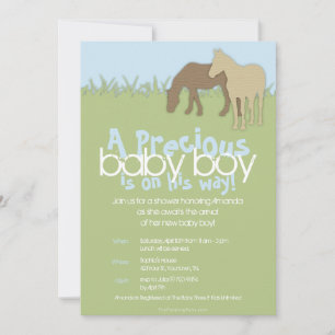 Twee Baby shower van Brown Ponies Boy Kaart
