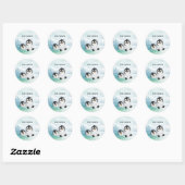 Twee Baby shower van de Lovely Pinguins Ronde Sticker (Vel)