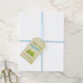 Twee Baby showers erwten in een label met cadeau Cadeaulabel (Met Touw)