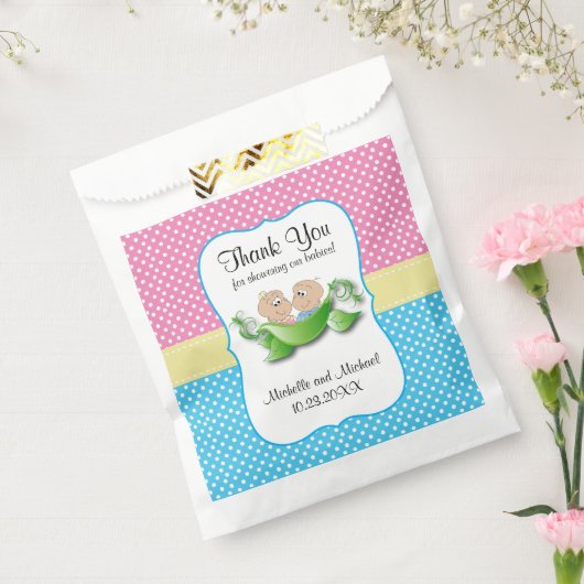 Twee Baby showers - twee erwten in een peul Dank j Bedankzakje (Gezegeld)