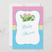 Twee Baby showers - twee erwten in een peul Kaart (Achterkant)
