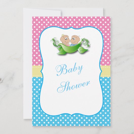 Twee Baby showers - twee erwten in een peul Kaart (Achterkant)