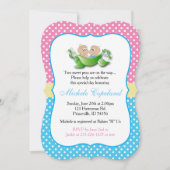 Twee Baby showers - twee erwten in een peul Kaart (Voorkant)
