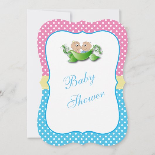 Twee Baby showers - twee erwten in een peul Kaart (Achterkant)