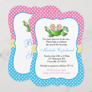 Twee Baby showers - twee erwten in een peul Kaart