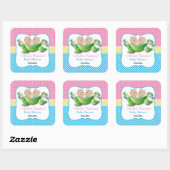 Twee Baby showers - twee erwten in een peul Vierkante Sticker (Vel)