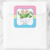 Twee Baby showers - twee erwten in een peul Vierkante Sticker (Tas)