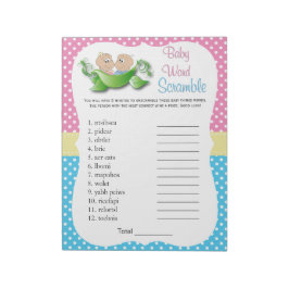 Twee Baby showers - twee erwten in een pod Word-sp Notitieblok