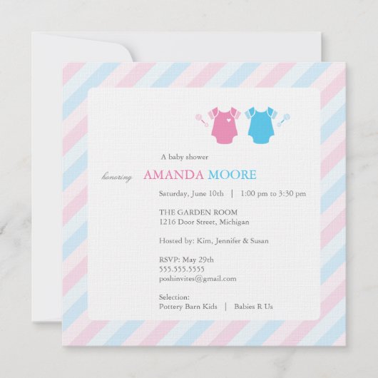 Twee Baby showers uitnodiging (Voorkant)