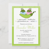 Twee Baby showers uitnodiging, twee erwten in een  Kaart (Voorkant)